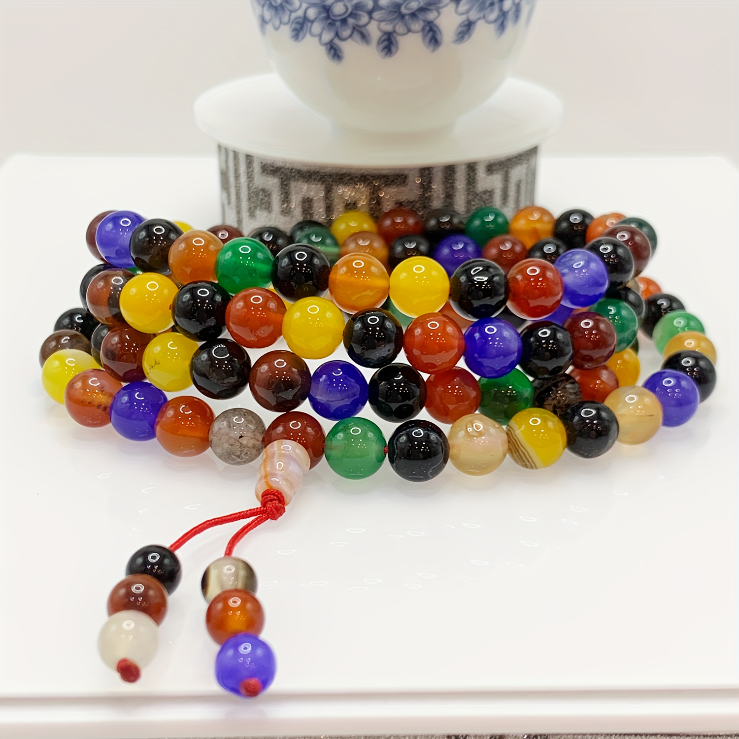 Colorful Agate Bead Bracelet 8mm Low Key Peace Protector Hot Item